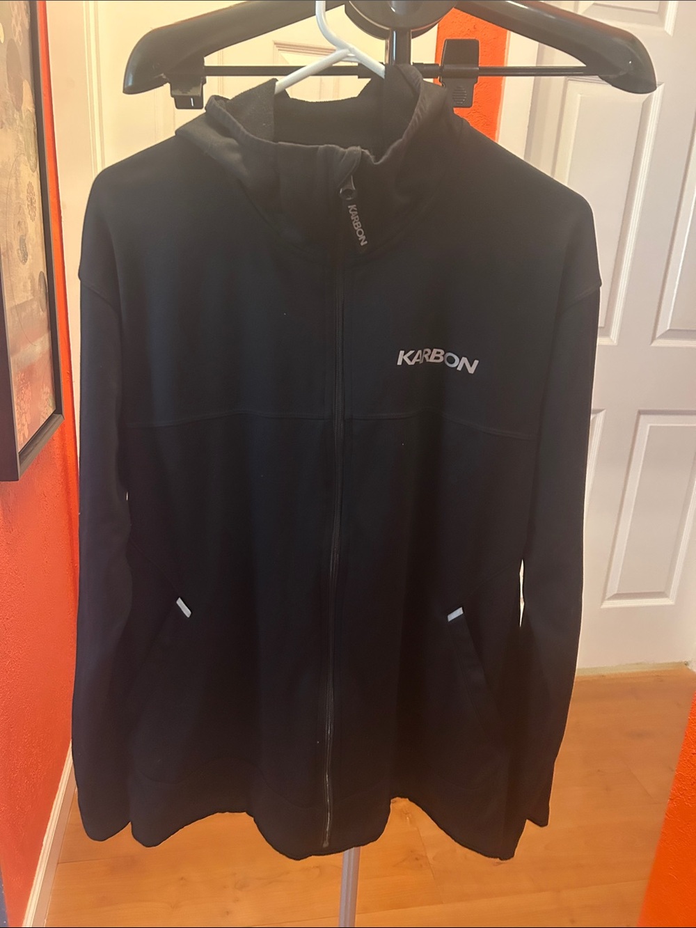 Karbon Men's Black Full-Zip Hooded Jacket